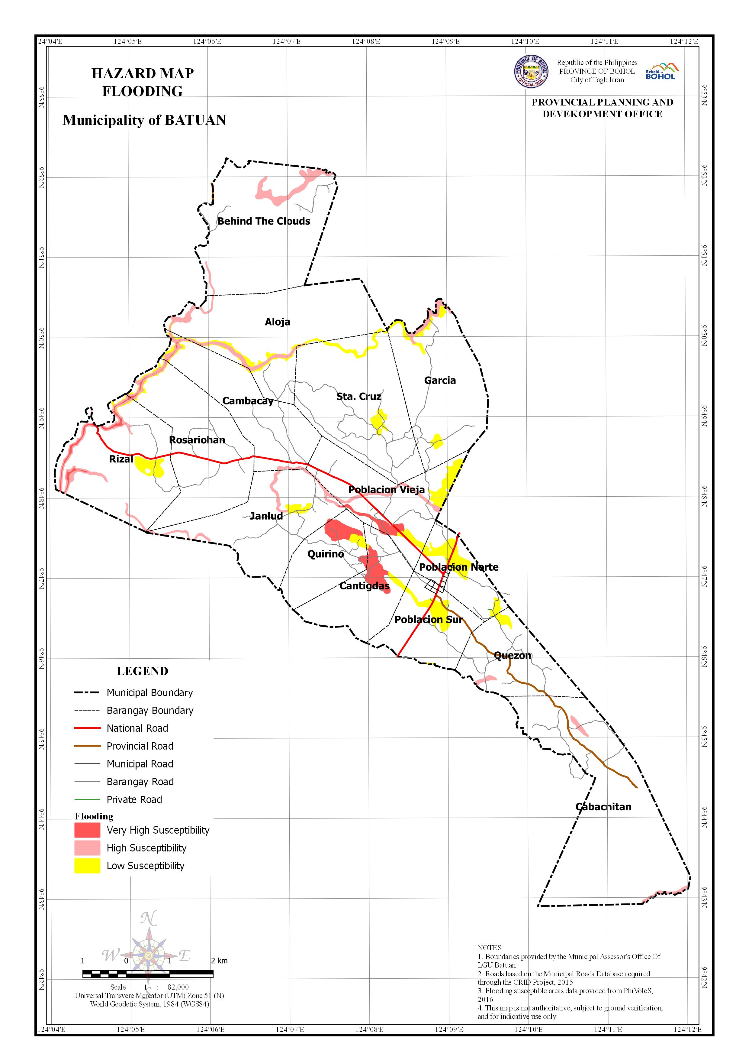 Municipality of Batuan Flooding Map
